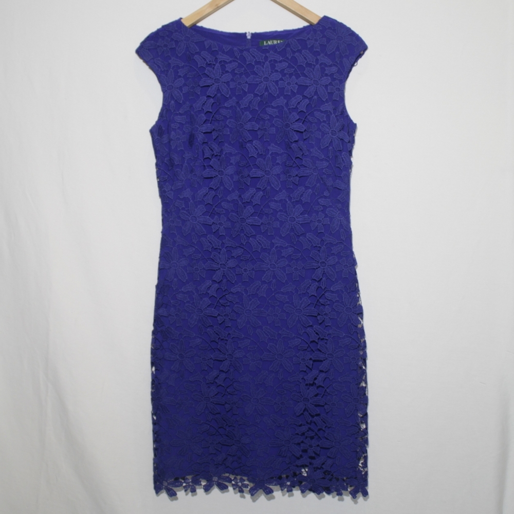 Lauren Ralph Lauren Women's Lace Bateau-Neck Dress